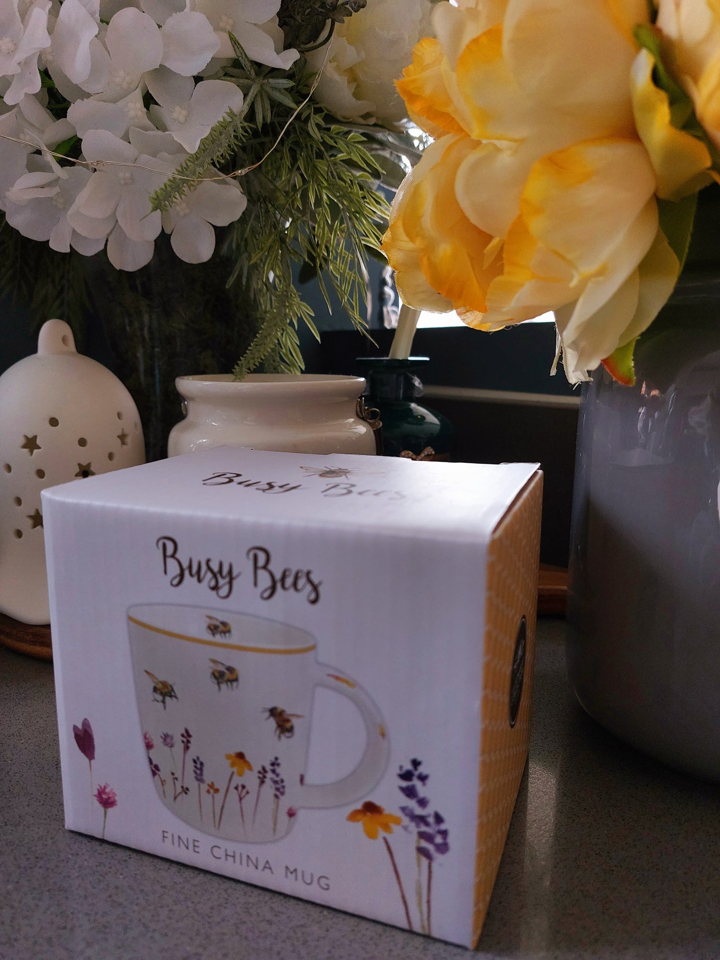 Busy Bee Floral Bee Mug