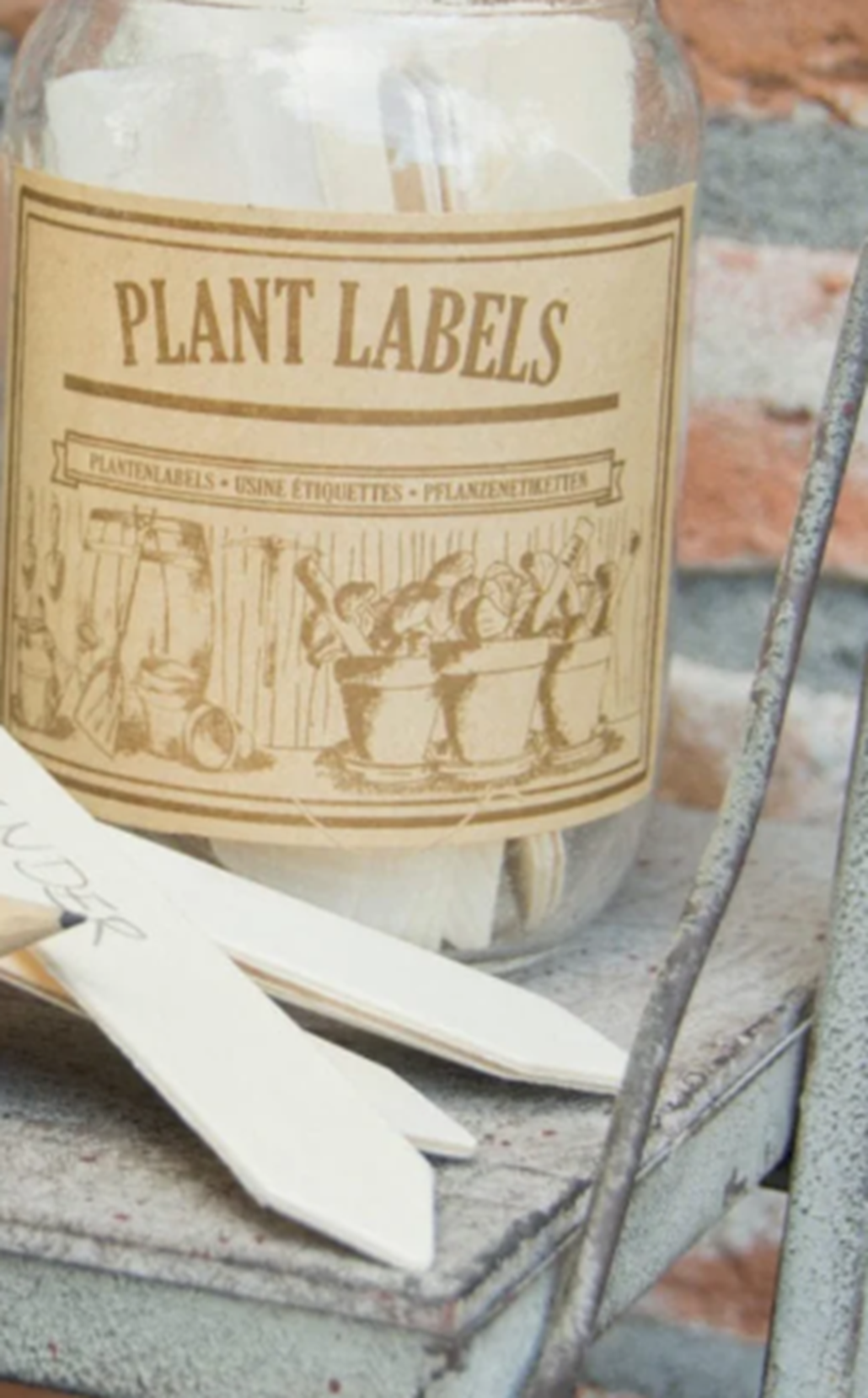 Wooden Plant Labels in a Jar