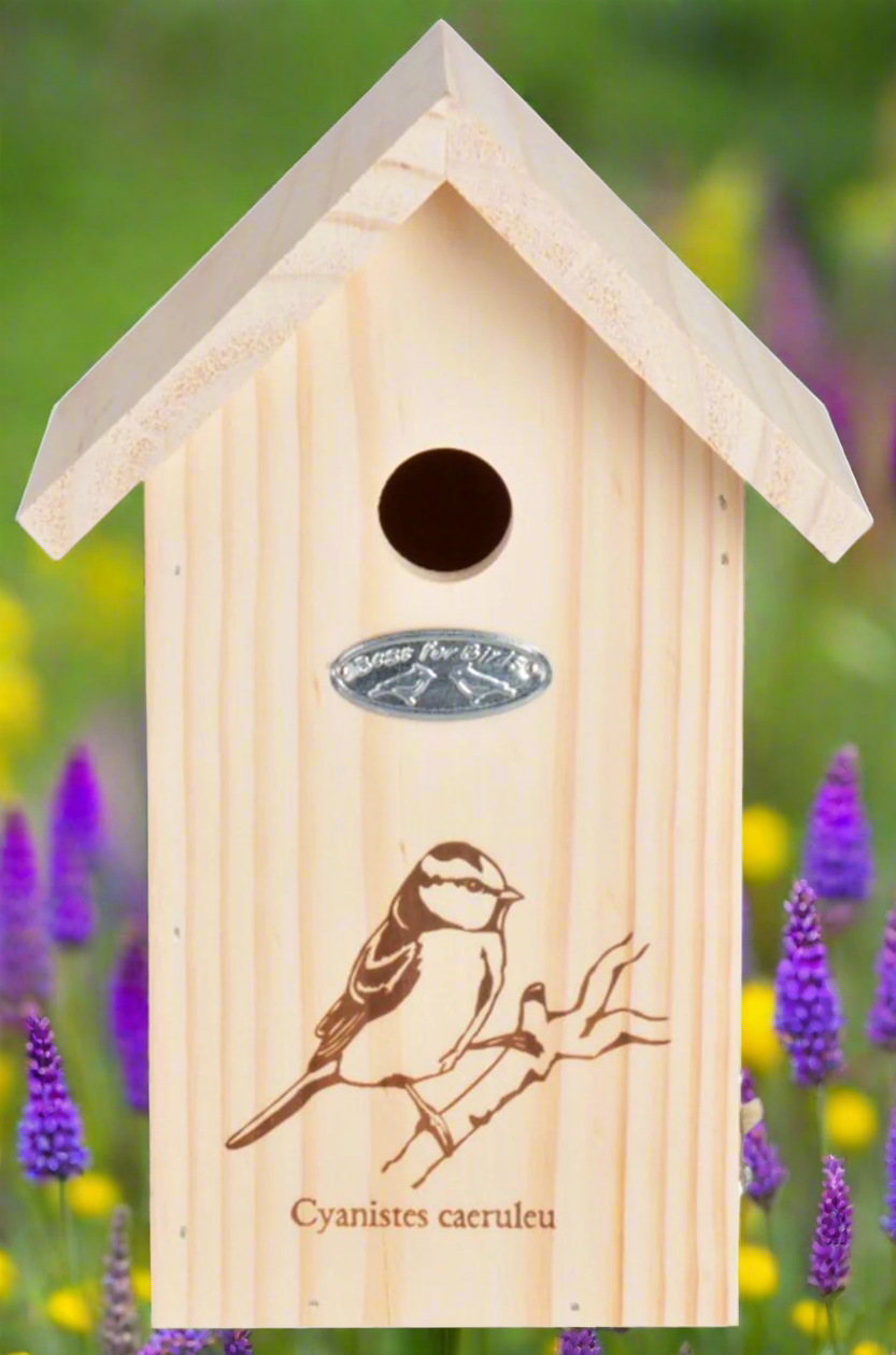 Bird House - Wooden  ~ (blue tits, crested tit, marsh tits)