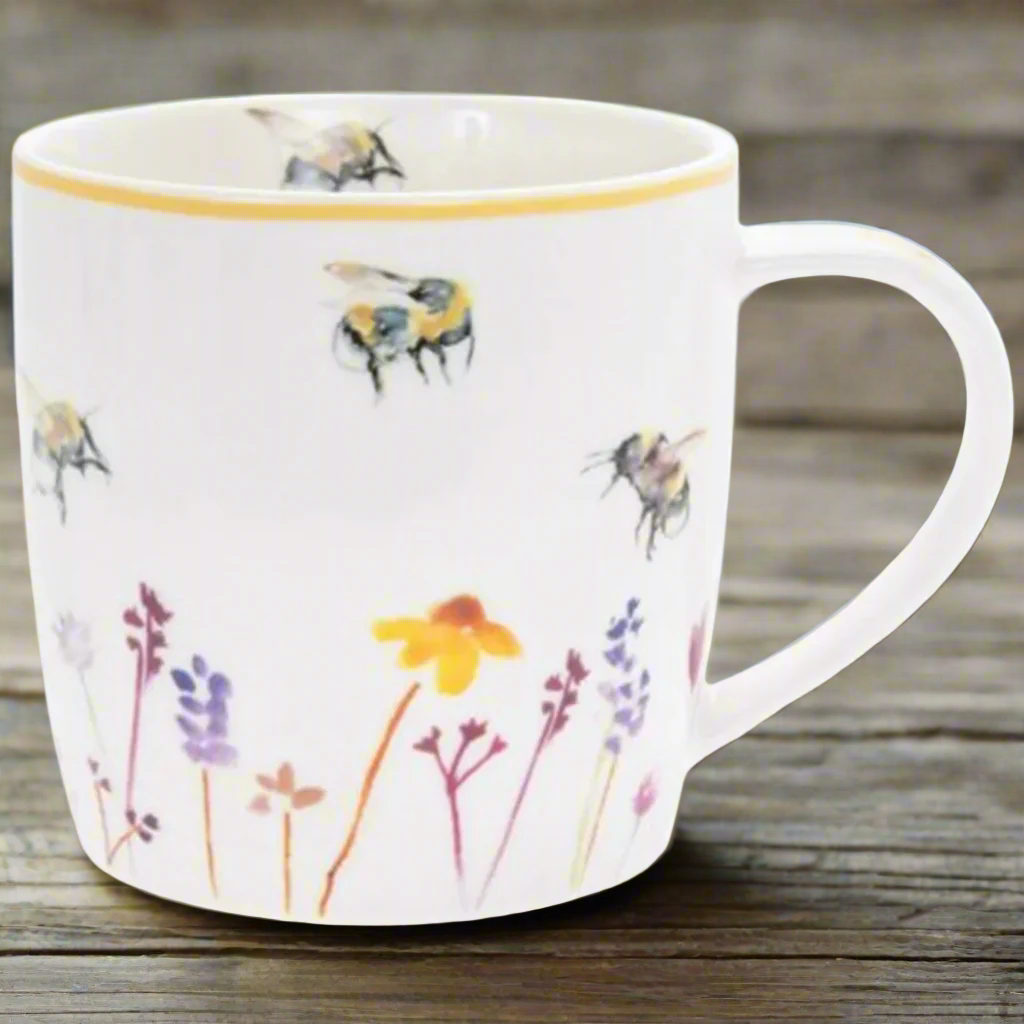 Busy Bee Floral Bee Mug