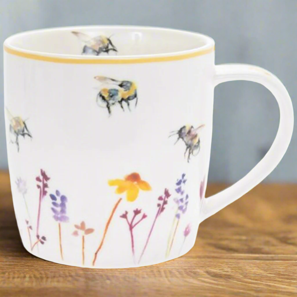 Busy Bee Floral Bee Mug