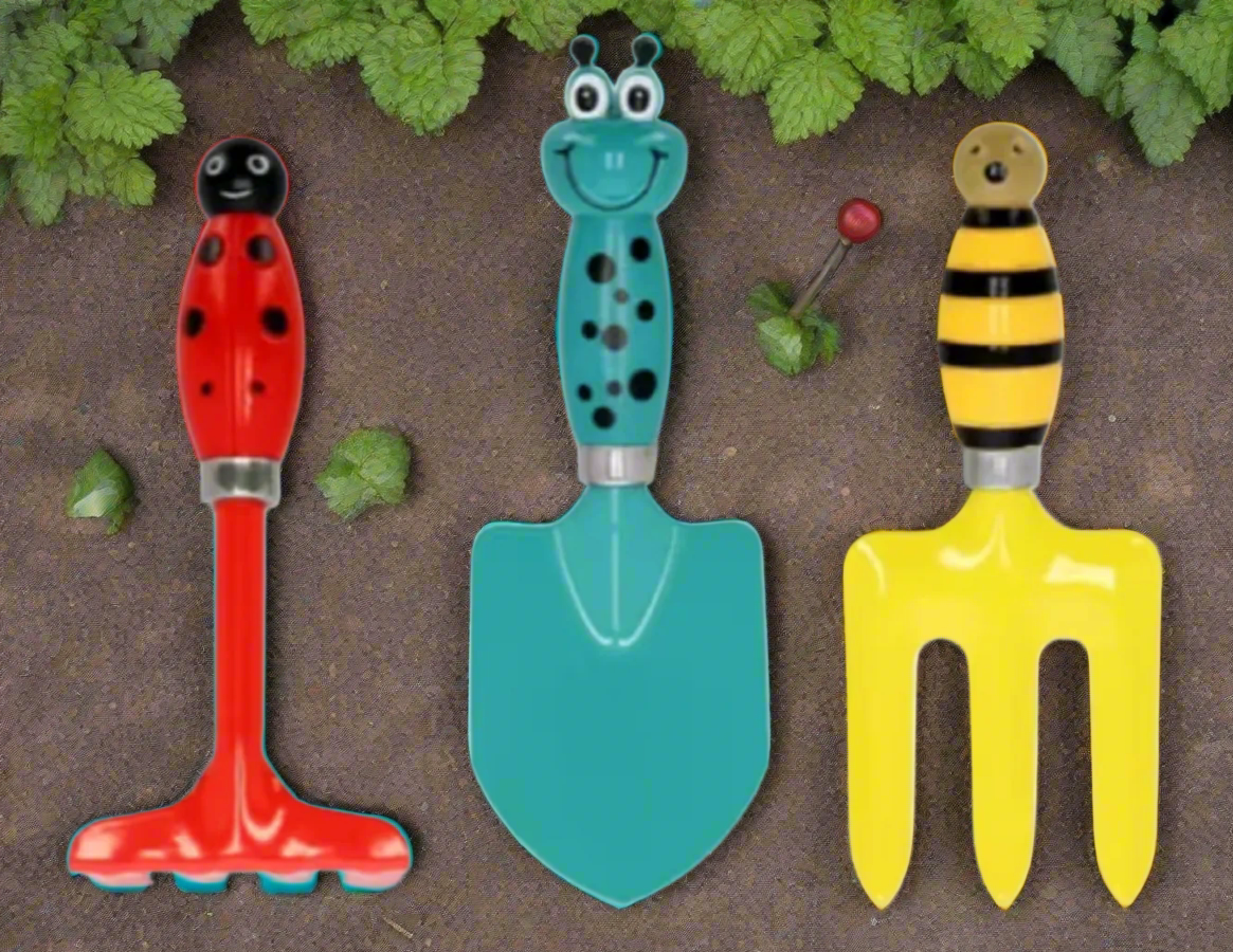 Children's Set of 3 Tools "Insects" For little gardeners
