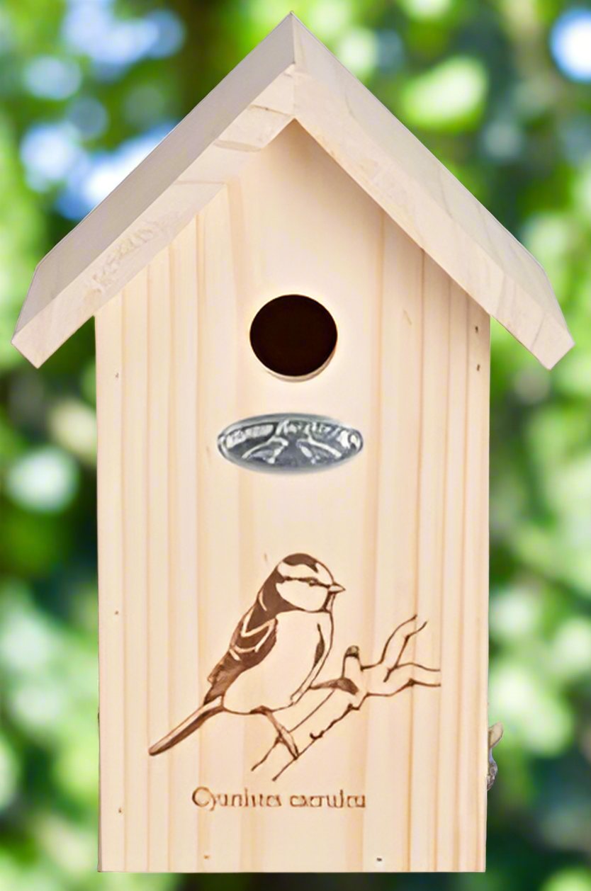 Bird House - Wooden  ~ (blue tits, crested tit, marsh tits)