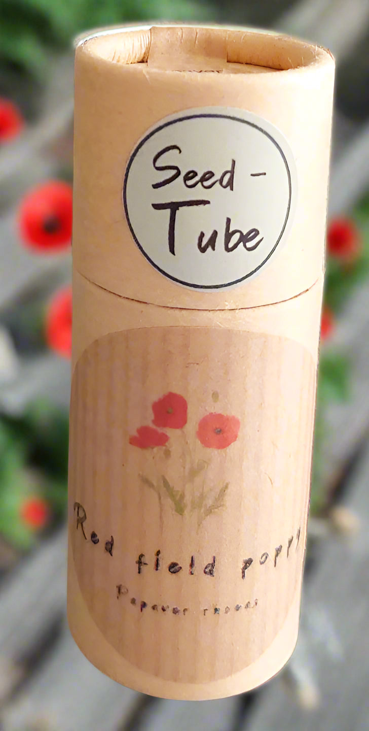 Papaver - Rhoeas (Red Field Poppy) seeds in a Seedtube