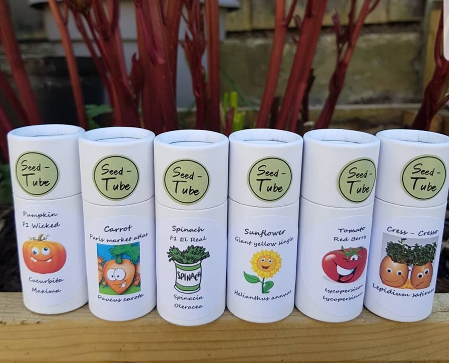 Flower Press Wooden Gift Set with flower Seedling Tubes