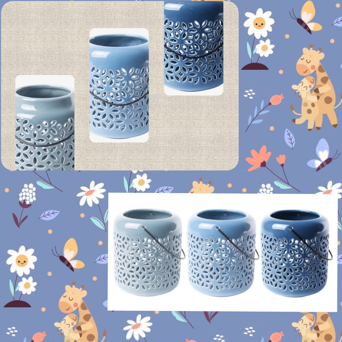 Blue Ceramic Wind Light