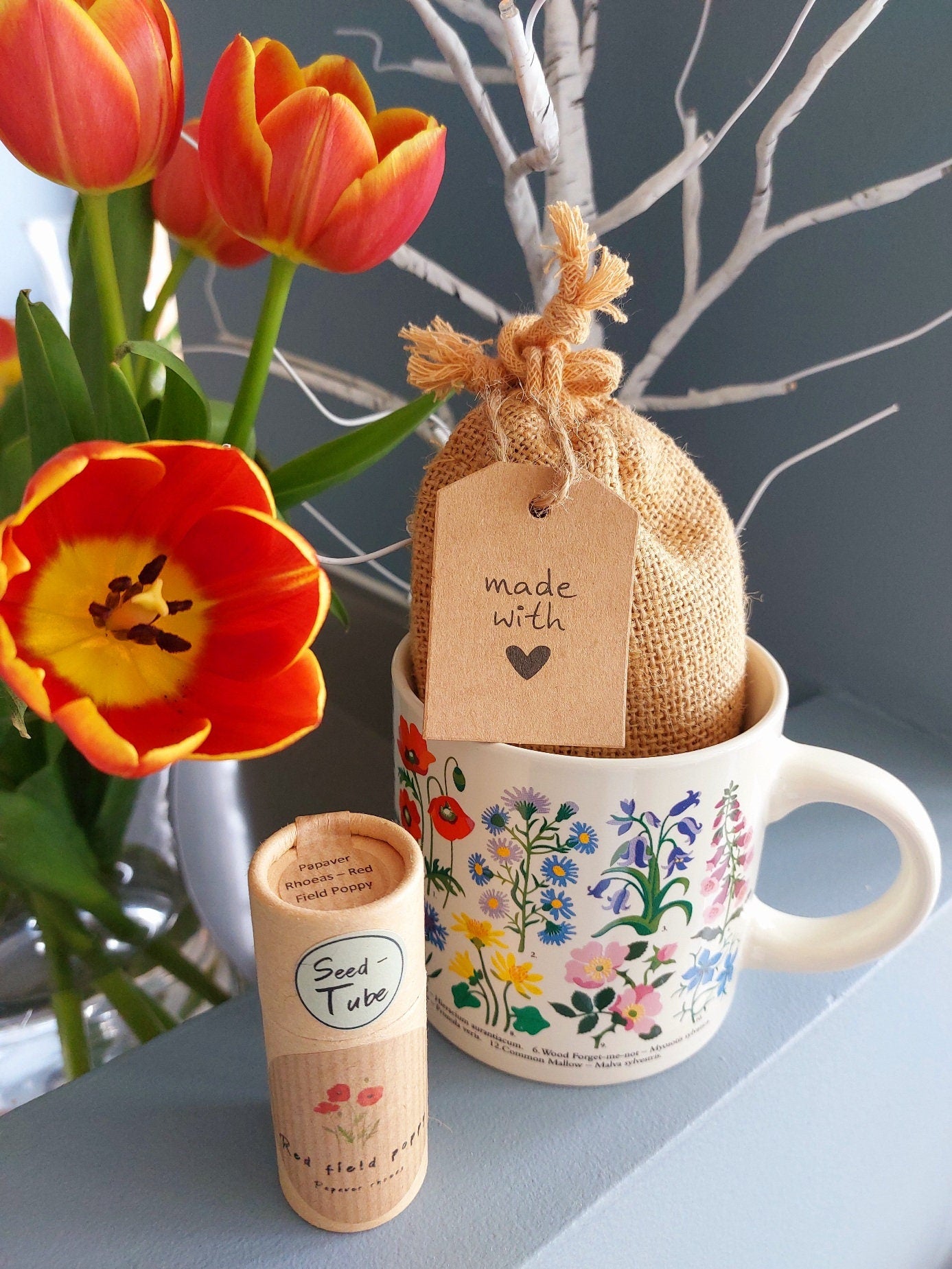 Poppy Seeds Gift Set with Ceramic Mug