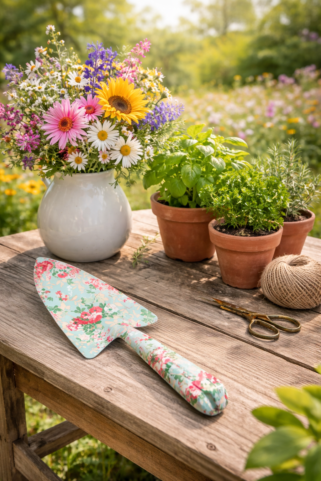 Rose Design Garden Gift Set with Lavender Seeds